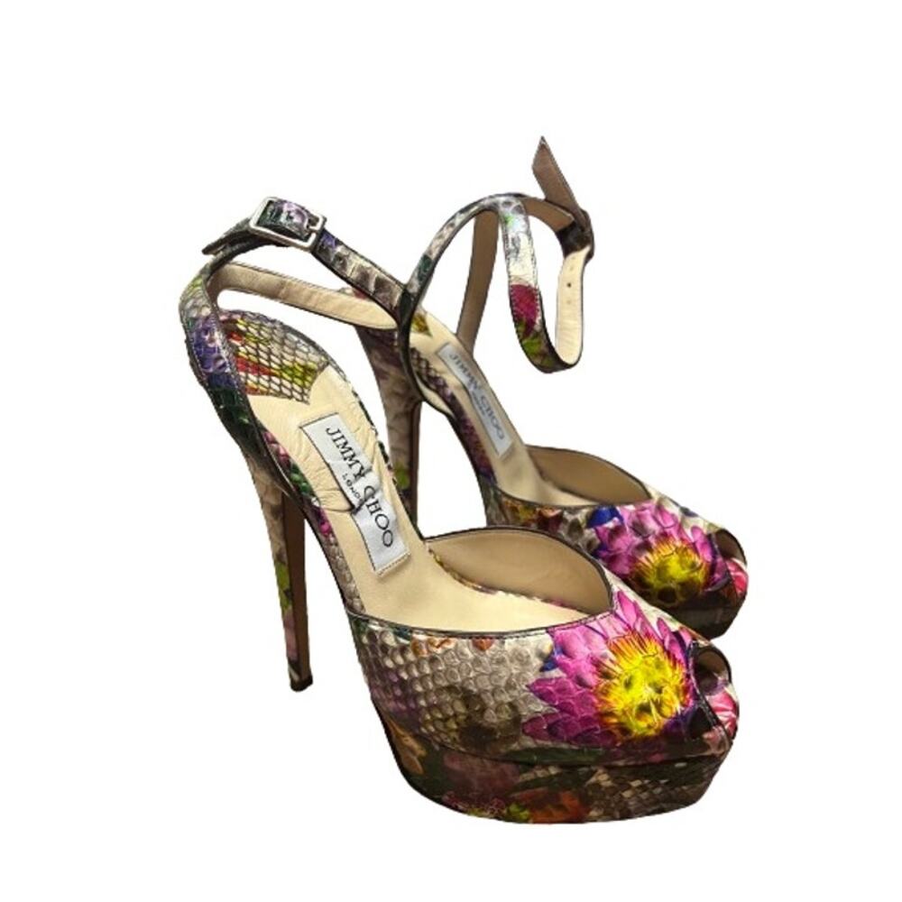 Jimmy Choo – Lola Floral Python, size 35 1/2 - size 6 US
